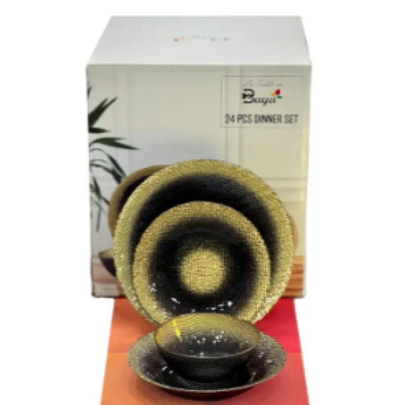 Service de Table Noir & Doré – 24 Pièces